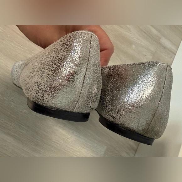 TORY BURCH VANESSA crystal Bow crackled suede flats Ballerina Flat Pointy Toe 9 - Picture 5 of 10